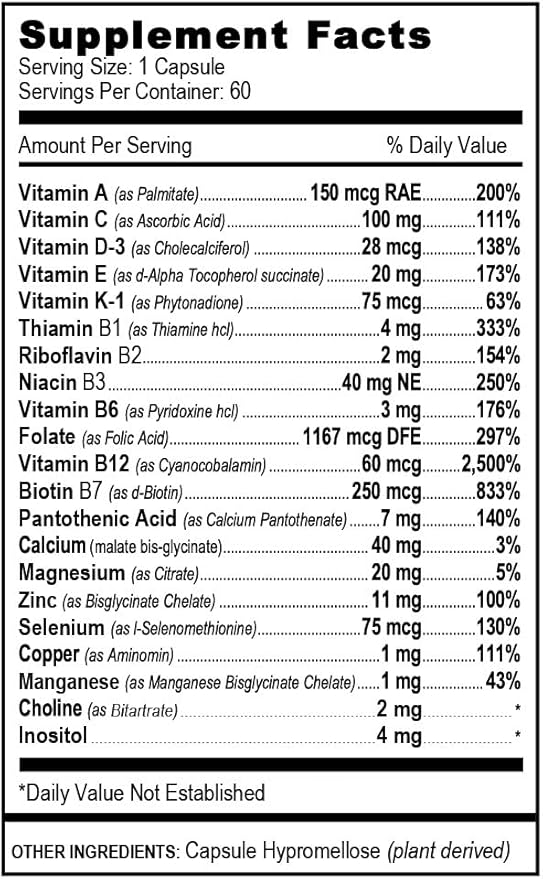ADEK Multi Vitamin Support, No Iron - 60 Count