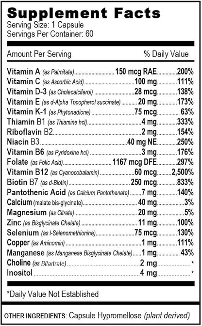 ADEK Multi Vitamin Support, No Iron - 60 Count