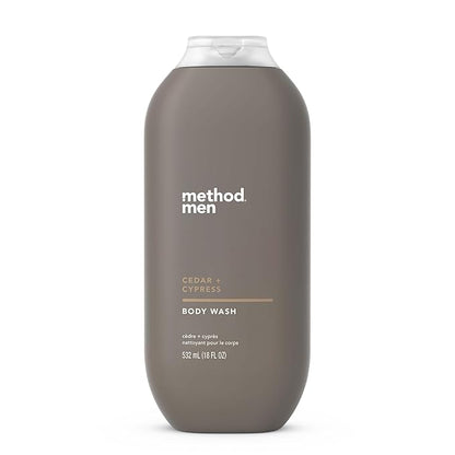 Method Men Body Wash, Cedar + Cypress, Paraben and Phthalate Free, 18 FL Oz (Pack of 3)