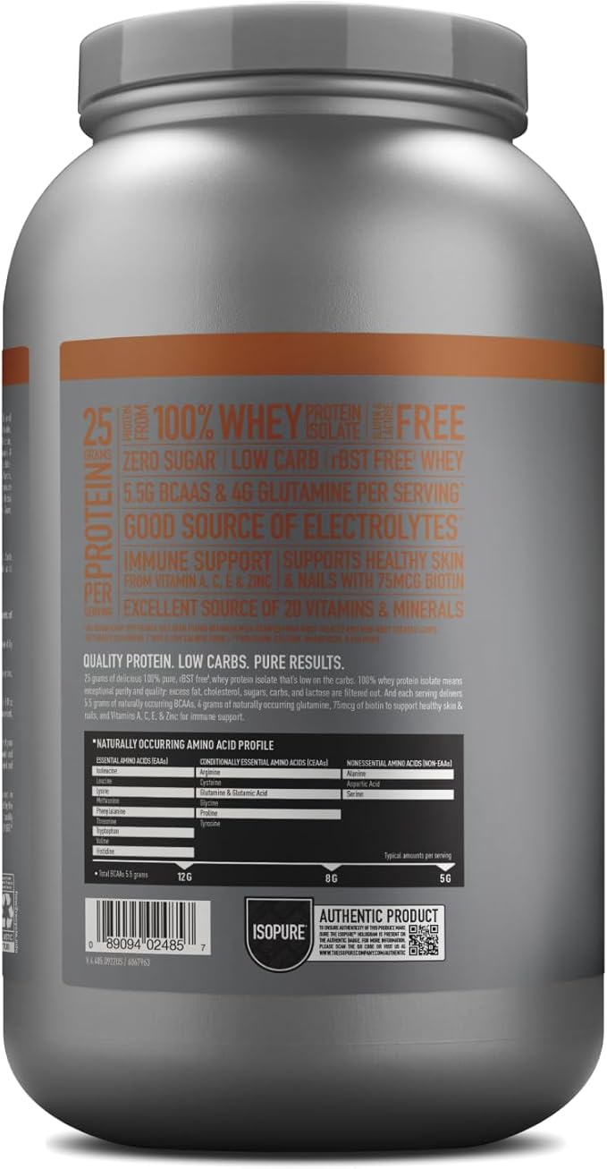 Isopure Protein Powder, Low Carb Whey Isolate with Vitamin C & Zinc for Immune Support, 25g Protein, Keto Friendly, Chocolate Peanut Butter, 40 Servings, 3 Pounds (Packaging May Vary)