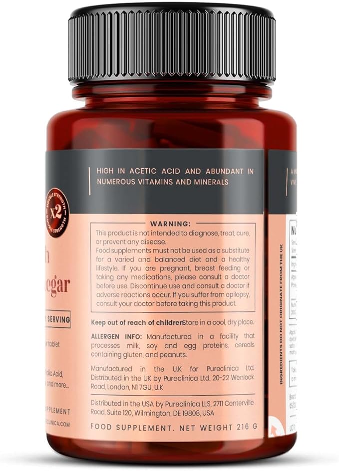 Double Strength Apple Cider Vinegar 1000mg x 180 Tablets (6 Months Supply)