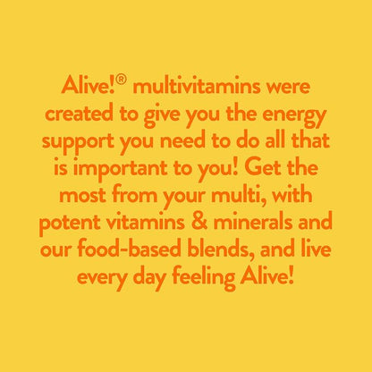 Nature's Way Alive! Adult Ultra Multivitamin, Promotes Energy Metabolism, Heart & Muscle Function*, with B-Vitamins Including Methylated B12, Gluten Free, 60 Tablets (Packaging May Vary)