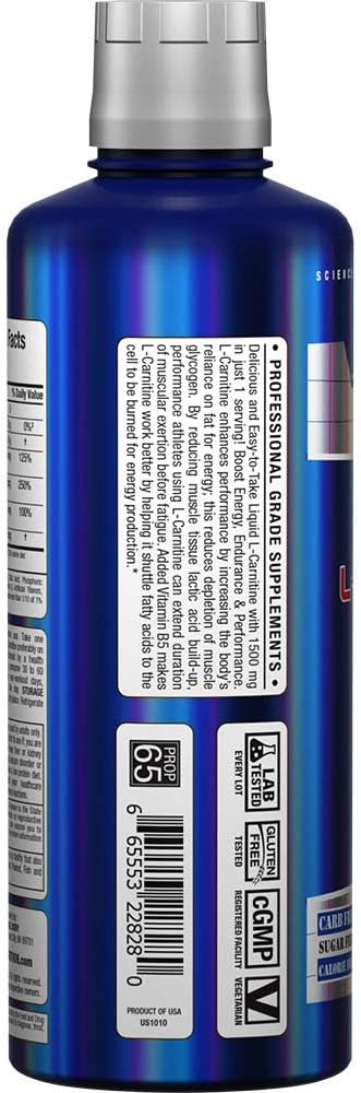ALLMAX Nutrition Liquid L-Carnitine 1500 + Vitamin B5, 16 oz / 473 ml (Blue Raspberry)