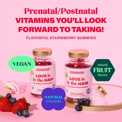 Hair Gummy Prenatal Vitamins for Women Pregnancy with Vitamin B6 - Pre Natal Multivitamin for Women & Folic Acid - 60 Prenatal Gummies - Hair Gummies for Women with Folic Acid (1Pack)