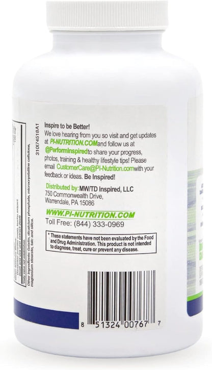 Performance Inspired Nutrition Apple Cider Vinegar Natural Capsules Supports Healthy Weight Loss - Blood Sugar & Immune System - Water Balance - Big- 180 Count