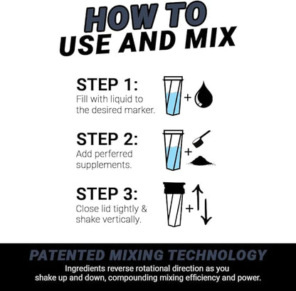 HELIMIX 2.0 Vortex Blender Shaker Bottle Holds upto 28oz | No Blending Ball or Whisk | USA Made | Portable Pre Workout Whey Protein Drink Shaker Cup | Mixes Cocktails Smoothies Shakes | Top Rack Safe