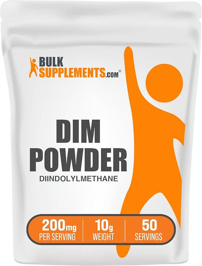 BulkSupplements.com DIM Powder - Diindolylmethane Powder, DIM Supplement for Men & Women - DIM 200mg, Gluten Free - 200mg per Serving, 10g (0.35 oz) (Pack of 1)