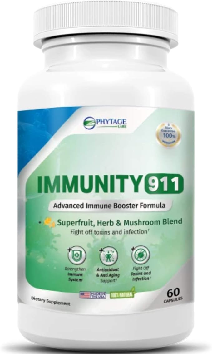 Immunity 911 Supplement - with Natural Ingredients Like Turmeric, Vitamin C, B6, E, Zinc - High Potency Immune Support -60 Capsules