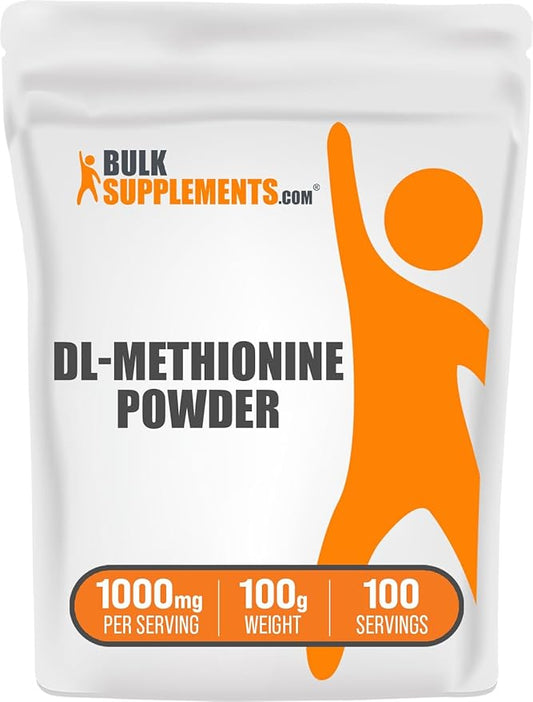 BulkSupplements.com DL-Methionine Powder - Methionine Supplement - Amino Acids Supplement - Choline Supplements - Amino Acid Nutritional Supplements (100 Grams - 3.5 oz)