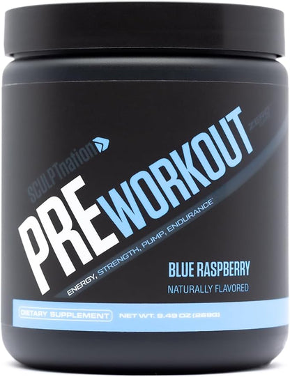 Sculpt Nation by V Shred PreWorkout - Premium Pre Workout Powder with Amino Acids for Ultimate Performance, Endurance, and Energy Support, Blue Raspberry - 30 Servings