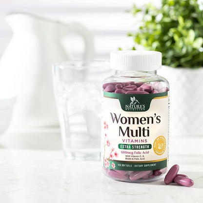 Multivitamin for Women with Iron - Daily Vitamins for Women's Immune Support and Overall Health - Womens Complete Daily Multivitamin with Vitamin A, B, C, D, E, Calcium and Magnesium - 120 Softgels