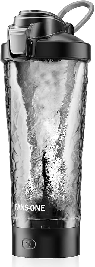 Premium Electric Protein Shaker Bottle, 24 oz Lockable Blender Shaker Bottles, Made with Tritan, BPA Free, USB Rechargeable Mixer Blender Cup for Protein Shakes, Black
