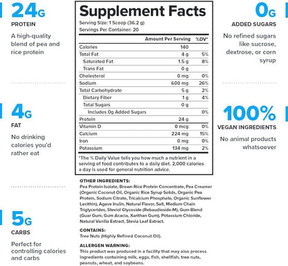 LEGION Plant+ Vegan Protein Powder, Rice and Pea, Plant Based Protein Blend. Gluten Free, GMO Free, Naturally Sweetened and Flavored, 20 Servings, 2 Lbs (Salted Caramel)