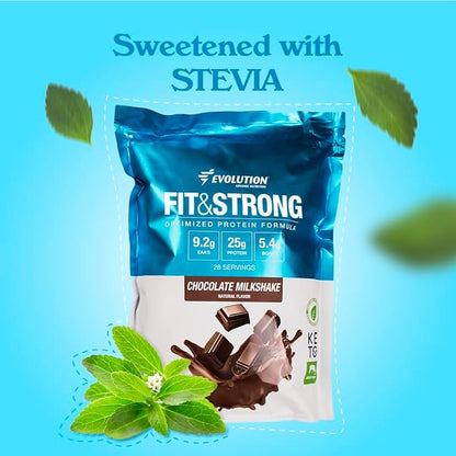 Evolution Advance Nutrition Fit & Strong - Pure Whey Protein Powder with BCAA, 100% Grass-Fed, Quick Absorbing and Fast Digesting for Optimal Muscle Recovery, Natural Flavor – 2 Pounds (Chocolate)