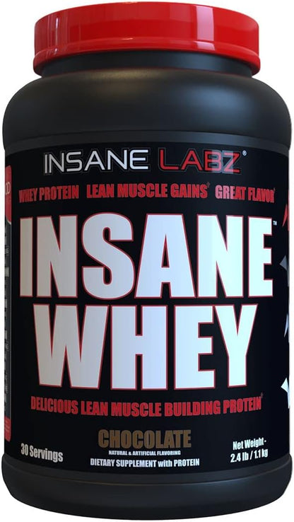 Insane Labz Insane Whey,100% Muscle Building Whey Protein, BCAA Amino Profile, Mass Gainer, Meal Replacement (Chocolate, 30 Servings)