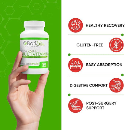 BariSlim Once Daily Bariatric Multivitamin Capsule - 45mg of Iron - Bariatric Vitamin & Supplement for Post Bariatric Surgery Including Gastric Bypass & Gastric Sleeve | 90 Day Supply