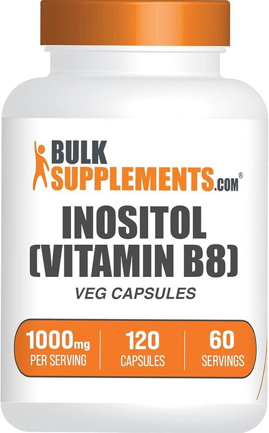 BulkSupplements.com Inositol Capsules - Inositol Supplement, Vitamin B8, Inositol 1000mg - for Overall Wellness, Gluten Free, 2 Capsules per Serving, 120 Capsules (Pack of 1)
