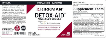 Kirkman - Detox-Aid Advanced Formula - 100 Capsules - Antioxidant Support - Helps Remove Toxins - Hypoallergenic