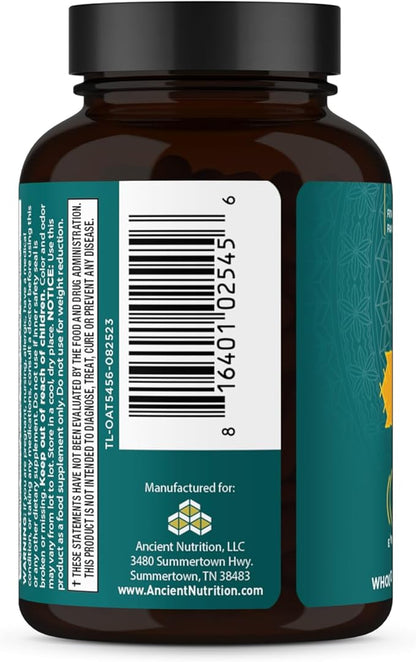 Ashwagandha Tablets by Ancient Nutrition, Stress Relief, Supports Energy, Mental Clarity and Concentration, Reduces Fatigue and Anxiousness, Paleo and Keto Friendly, 30 Capsules