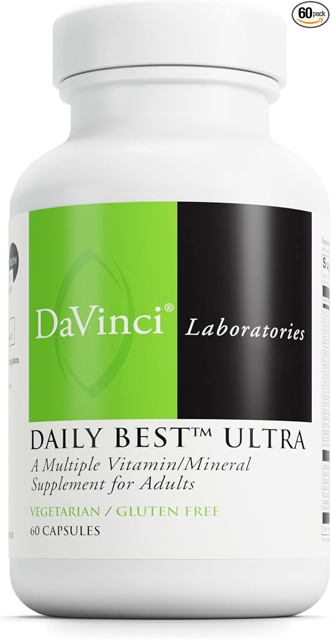 DaVinci Labs Daily Best Ultra - Dietary Supplement to Support Cardiovascular Health and Bone Health* - With B Vitamins, Minerals, Choline, CoQ10, Boron, Lycopene - 60 Vegetarian Caps