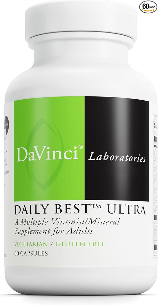 DaVinci Labs Daily Best Ultra - Dietary Supplement to Support Cardiovascular Health and Bone Health* - With B Vitamins, Minerals, Choline, CoQ10, Boron, Lycopene - 60 Vegetarian Caps