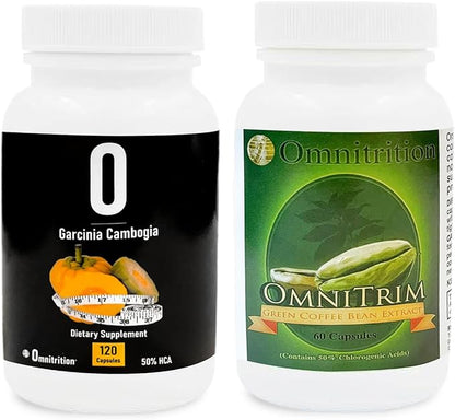 Omnitrition Supplements Kit: Green Coffee Bean Extract (60 Capsules) and Garcinia Cambogia (120 Veggie Capsules) | Antioxidant-Rich for Vitality | Pure Formula, No Additives