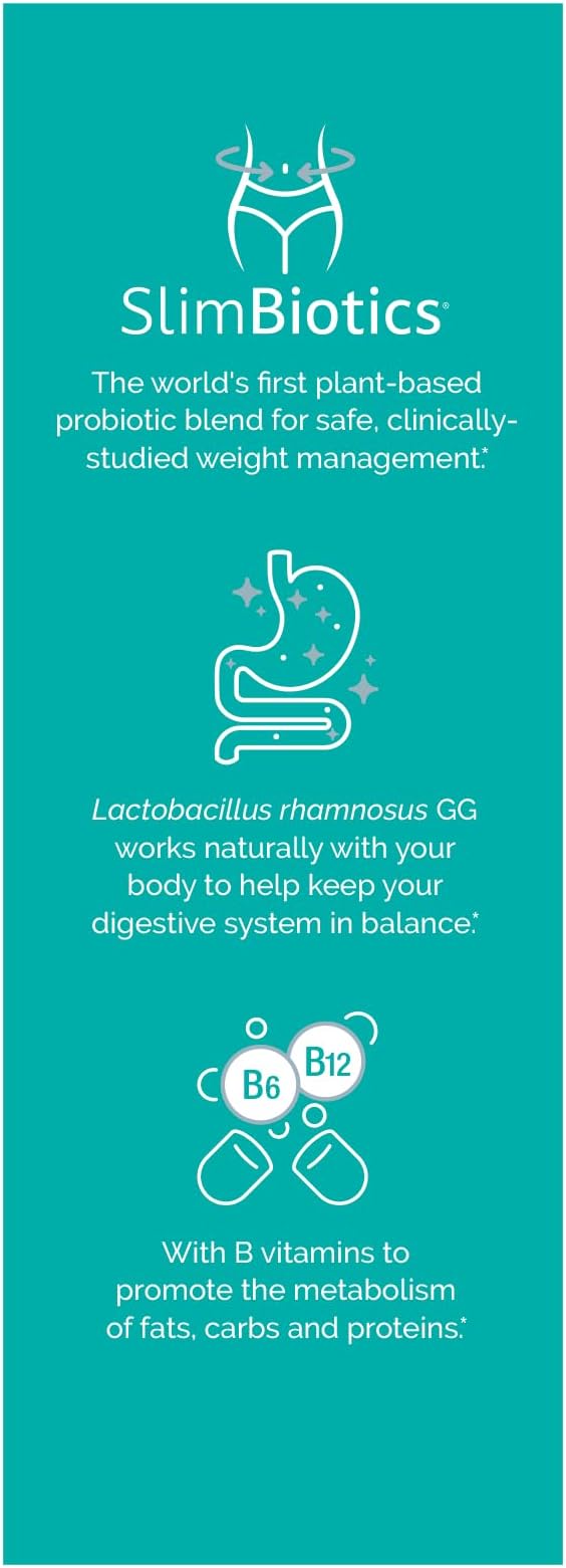 Estroven SlimBiotics, Weight Management Menopause Supplements for Women, 30 Capsules, B Vitamins to Support Metabolic Health, Probiotics for Digestive Health to Provide Gas & Bloating Relief