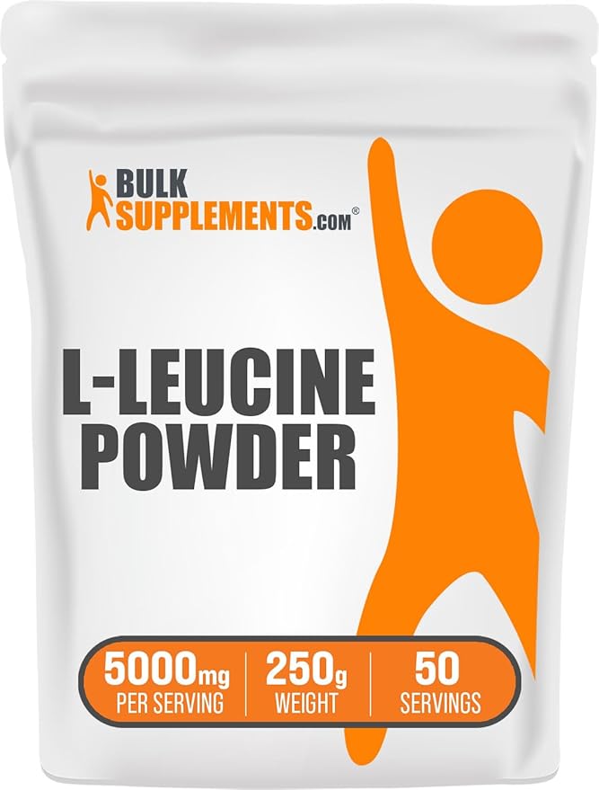 BulkSupplements.com L-Leucine Powder - Leucine Supplements, Leucine Amino Acid - BCAA Supplements, Leucine Powder - Unflavored, 5000mg per Serving, 250g (8.8 oz) (Pack of 1)