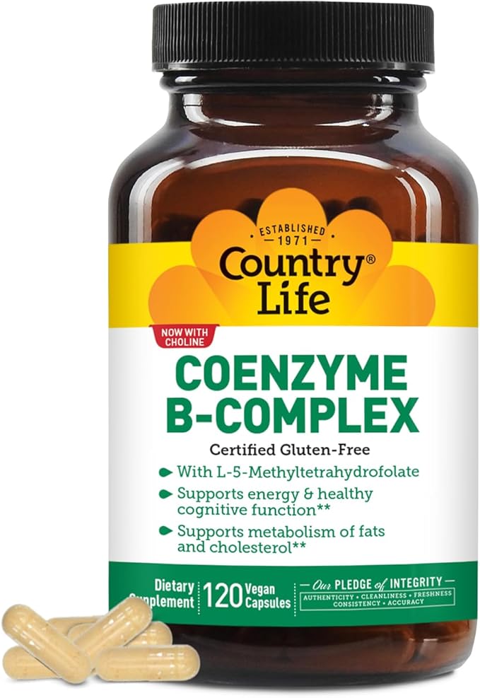 Country Life, Coenzyme B-Complex Vitamin, Support Energy and Metabolism, Daily Supplement, 120 ct