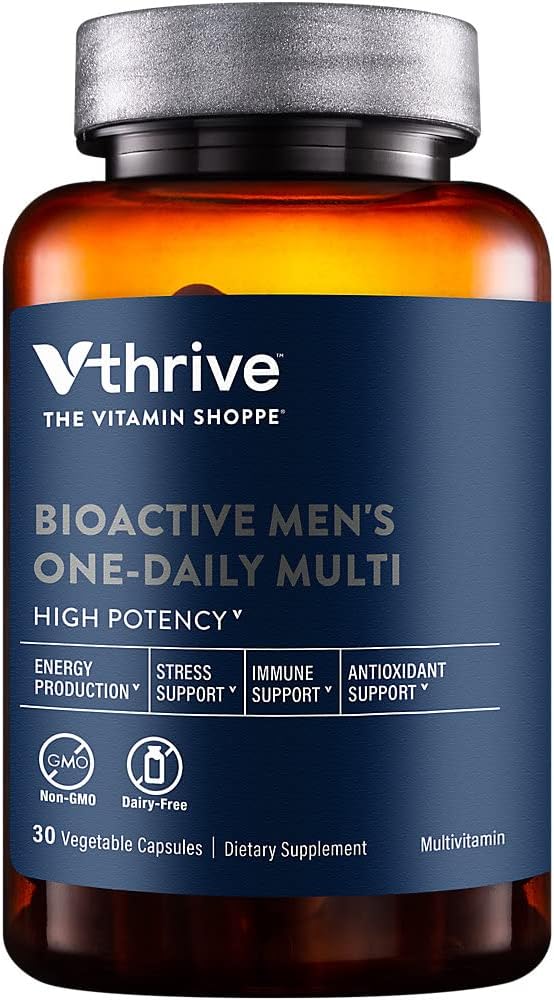 Once-Daily Bioactive Multivitamin for Men - Supports Energy Production & Stress (30 Vegetarian Capsules)