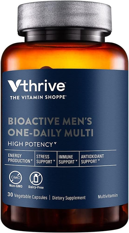 Once-Daily Bioactive Multivitamin for Men - Supports Energy Production & Stress (30 Vegetarian Capsules)
