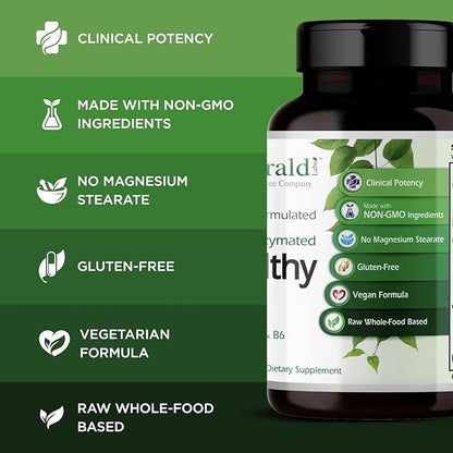 EMERALD LABS B-Healthy - Vegan Vitamin B Complex - Includes Methylated Folic Acid & Full Spectrum B Vitamins - Supports Immune, Brain & Heart Health* - 60 Vegetable Capsules