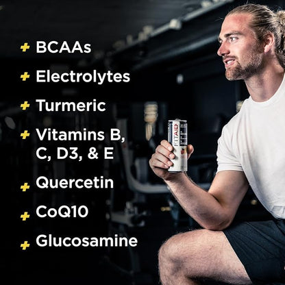 LIFEAID FITAID Post Workout Recovery Drink, Strawberry Lemonade, BCAAs, Glucosamine, Electrolytes, Quercetin, Paleo, Vegan & Gluten-Free, 40 Calories, 12 Fl Oz (Pack of 24)