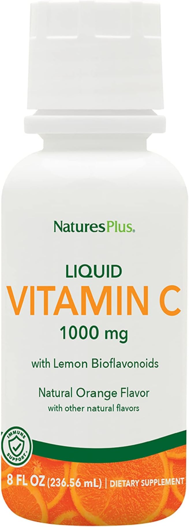 NaturesPlus Liquilicious Vitamin C Liquid - 1000 mg, 8 fl oz - Orange Flavor Liquid Supplement with Lemon Bioflavonoids, Antioxidant - Vegetarian, Gluten-Free - 8 Servings