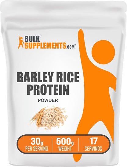 BulkSupplements.com Barley Rice Protein Powder - Vegan Protein Powder, Unflavored Protein Powder - Dairy Free Protein Source, 30g per Serving, 500g (1.1 lbs) (Pack of 1)