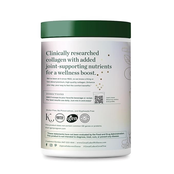 Great Lakes Wellness Movement Boost Advanced Collagen Peptides - MSM, Hyaluronic Acid, Vitamin C - Joint Mobility & Comfort - Caramel Flavor - Non-GMO, Keto, Kosher - 8 oz - Packaging May Vary