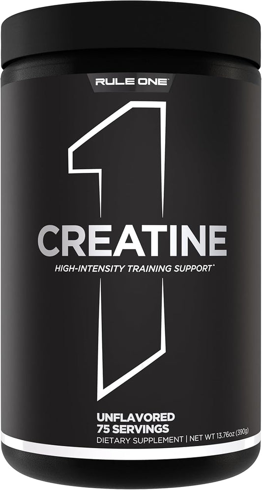 Rule 1 Creatine Powder – Pure Micronized Creatine Monohydrate for High-Intensity Exercise and Lean Body Mass Support, Flavored and Unflavored (75 Servings, Unflavored)