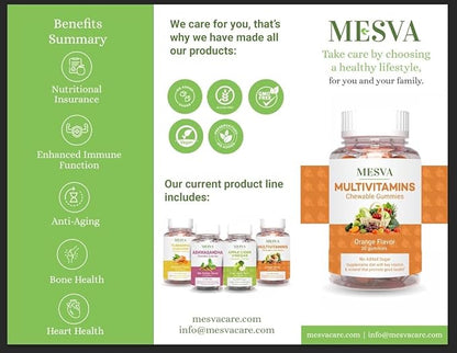 Multivitamins Chewable Gummies, Orange Flavor, 30 Gummies, No Added Sugar, Vegan, Gelatin Free, Gluten Free