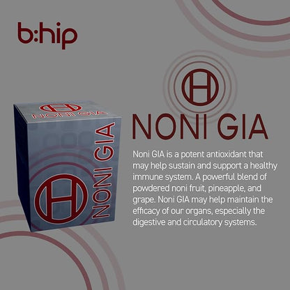 Noni Gia Support Immune System & Digestion. Maintain Healthy Organ Health & Cardiovascular System. Contains Vitamins & Minerals. Organic, Caffeine, Gluten & Lactose-Free. 30 Servings