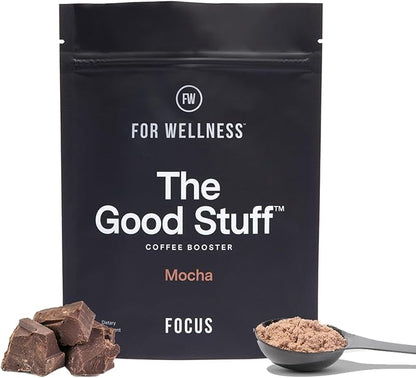 For Wellness The Good Stuff™ Focus Blend (30 Servings Pouch), Non-Dairy Coffee Supplement – Stimulates Cognitive Function & Mental Clarity