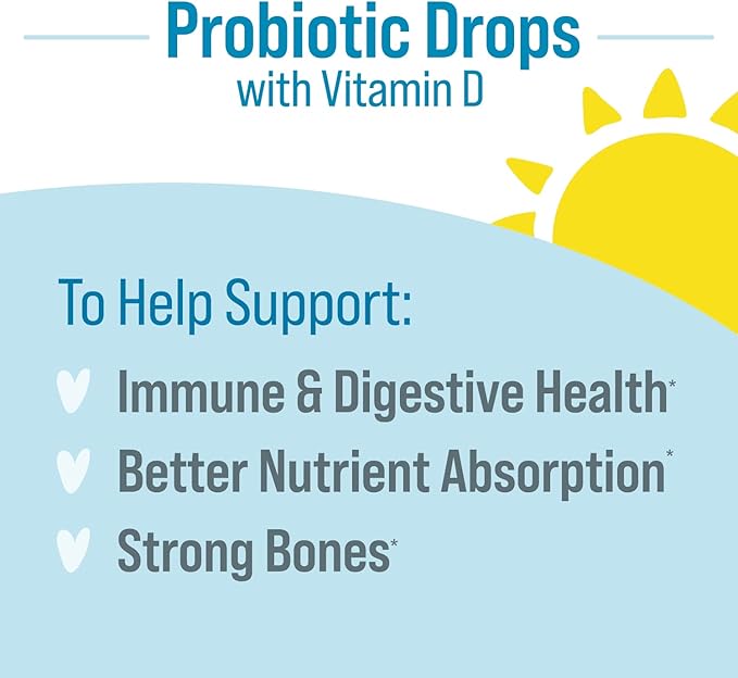 Culturelle Baby Probiotic Drops + Vitamin D, Immune & Digestive Health Support for Babies, Infants & Newborns 0-12 Months, 30 Day Supply, Gluten Free & Non-GMO, 9ml