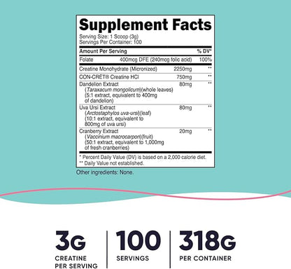 Nutricost Creatine Monohydrate Powder for Women, Micronized, Unflavored, 100 Servings - Vegetarian, Non-GMO, Gluten Free