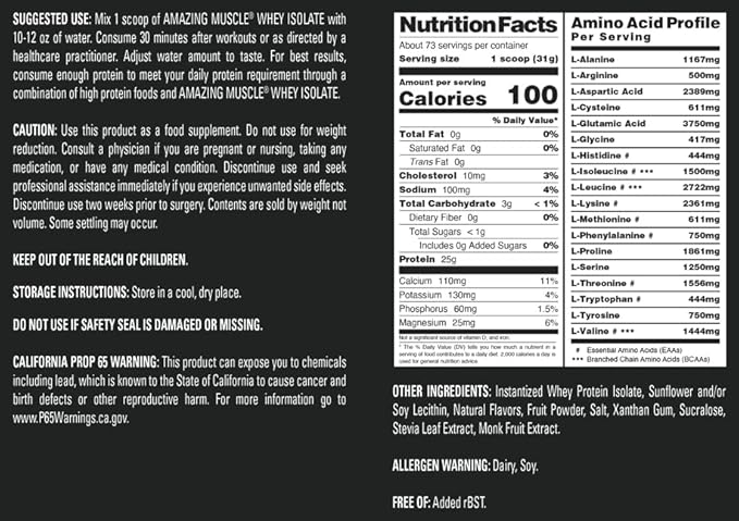 Whey Protein Isolate Powder | 25 Grams Protein Per Serving | 100% Whey Isolate | Zero Fat | Made in USA (5 Lb, Strawberry)