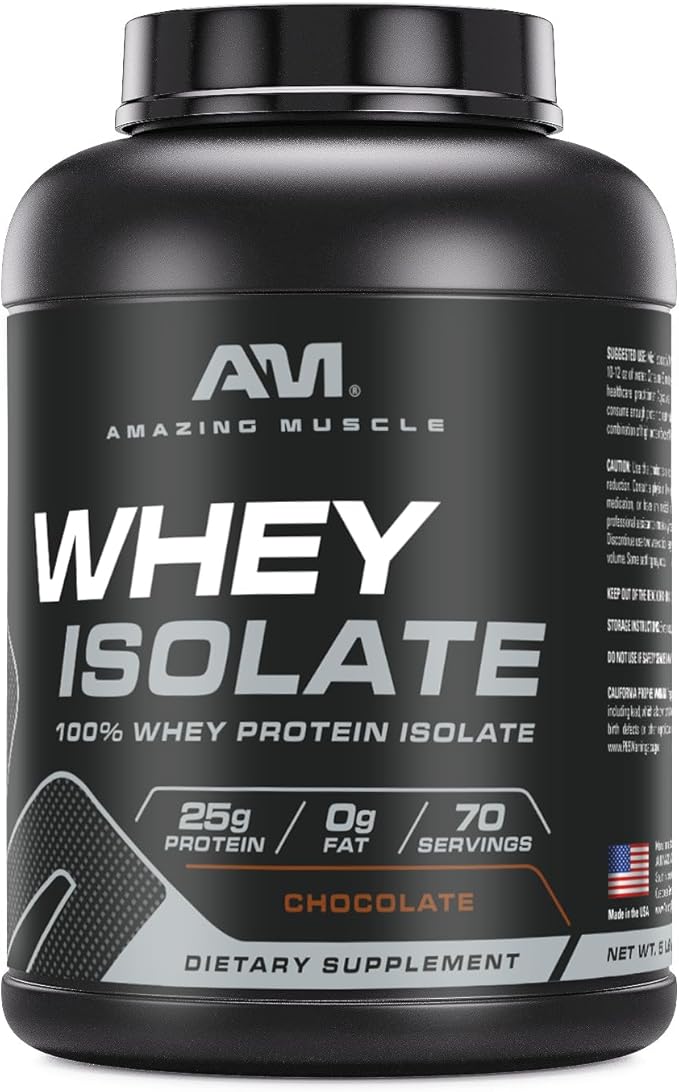 Whey Protein Isolate Powder | 25 Grams Protein Per Serving | 100% Whey Isolate | Zero Fat | Made in USA (5 Lb, Chocolate)