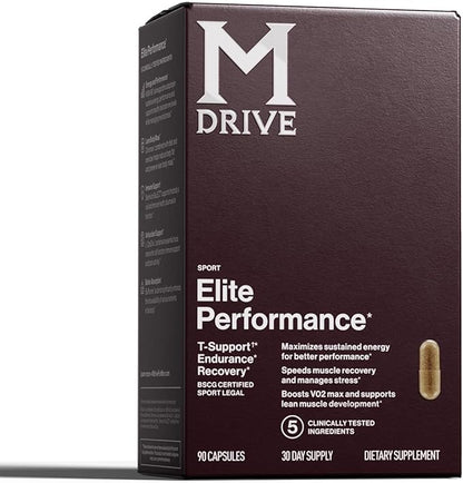 Mdrive Elite Test Booster for Men - Supports Immune Health, Energy, VO2Max, Recovery, Stress Relief, Lean Muscle, KSM-66 Ashwagandha, DIM, Fenugreek, 90 Capsules