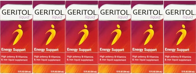 Geritol Liquid Energy Support B-Vitamins 12 oz (Pack of 6)