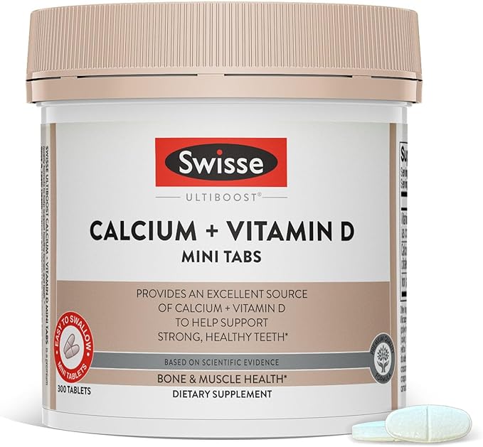 Swisse Calcium with Vitamin D | 830mg Calcium Citrate with Vitamin D3 | Calcium Supplement for Women & Men | Bone Strength Support | Calcio | 300 Tablets | 2-Month Supply