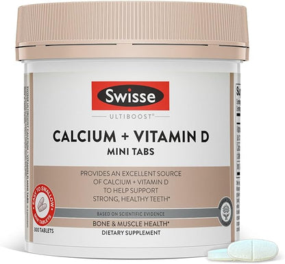 Swisse Calcium with Vitamin D | 830mg Calcium Citrate with Vitamin D3 | Calcium Supplement for Women & Men | Bone Strength Support | Calcio | 300 Tablets | 2-Month Supply