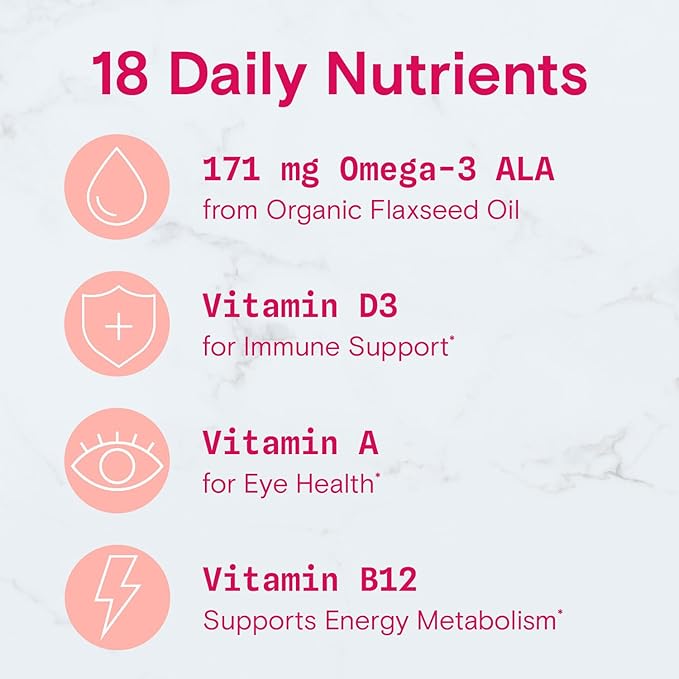 SmartyPants Organic Women's Multivitamin Gummies: Biotin, Methylfolate, Omega 3 (ALA), Vitamin D3, C, Vitamin B12, B6, Vitamin A, K & Zinc, Gluten Free, Vegetarian, 120 Count (30 Day Supply)