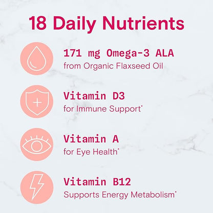 SmartyPants Organic Women's Multivitamin Gummies: Biotin, Methylfolate, Omega 3 (ALA), Vitamin D3, C, Vitamin B12, B6, Vitamin A, K & Zinc, Gluten Free, Vegetarian, 120 Count (30 Day Supply)